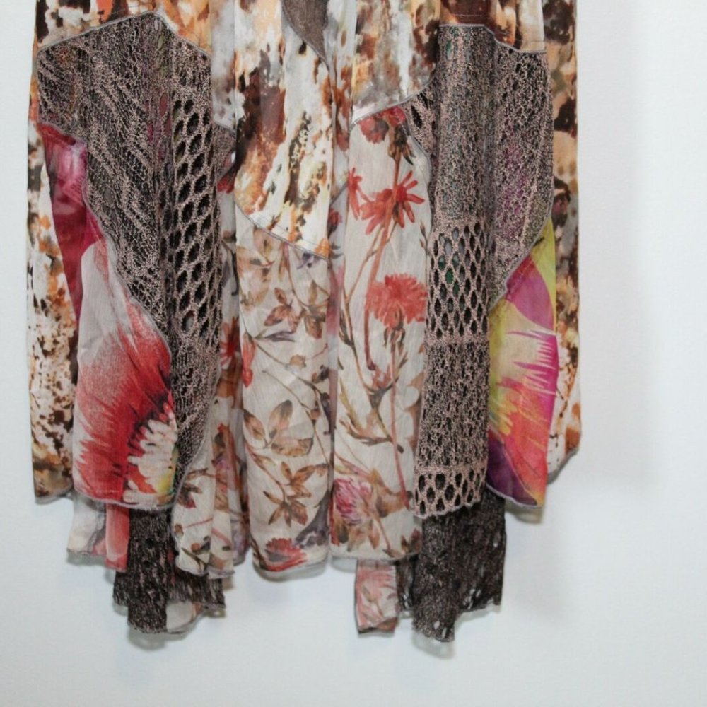 Soft Surroundings Sheer Crochet Adriana Open Vest Brown Women's Size OS H12785 - Picture 9 of 11